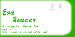 eva mencer business card